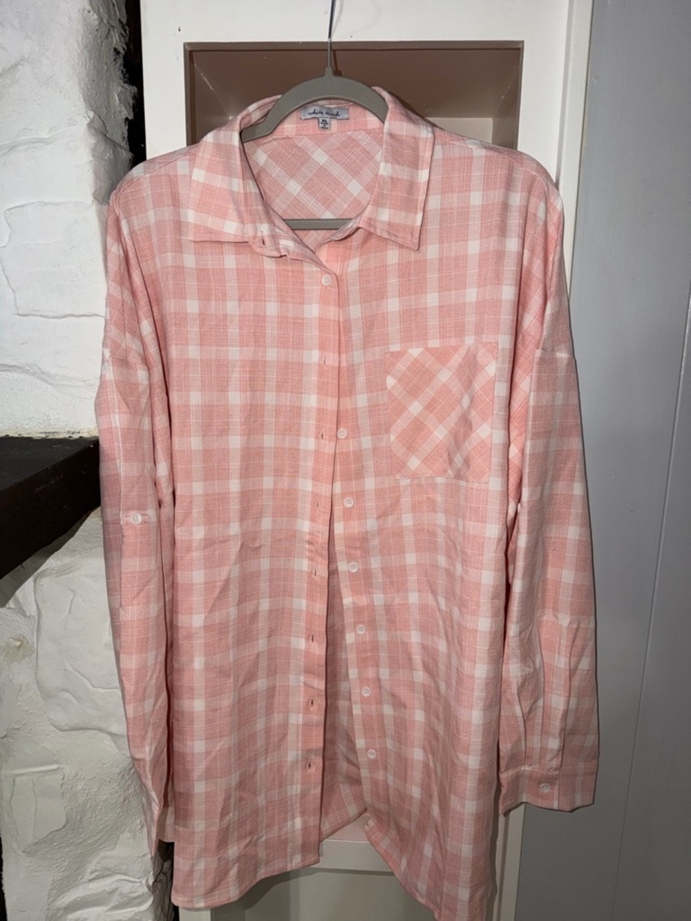 XL white birch button up